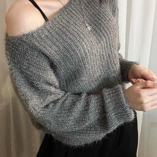 Loose-fit Round Neck Short Puff Sleeve Knit