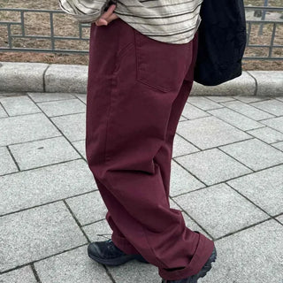 Semi-Wide High-Waisted Color Long Pants