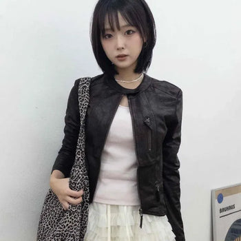 Slim Fit Biker Shoulder Pad Short Rider Jacket