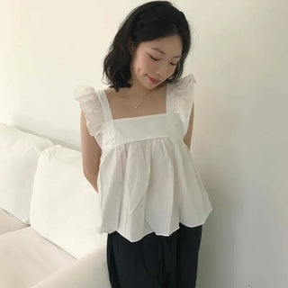 Straight Long Pants with Vertical Pleated Waist Tie