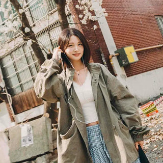 Loose Fit Flap Pocket Zipper Field Jacket