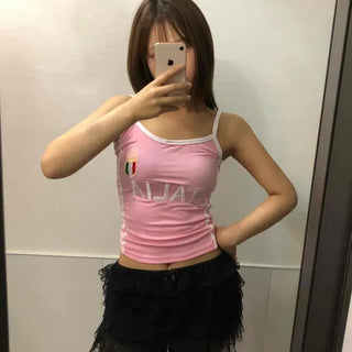 ITALIA Lettering Sporty Color Block Slim Fit Sleeveless T-shirt
