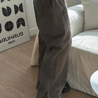 Simple Trendy Buckle Hem Long Pants