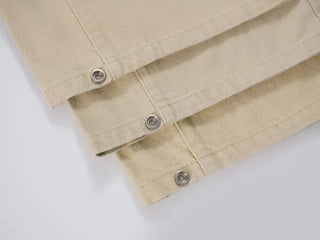 Simple Trendy Buckle Hem Long Pants