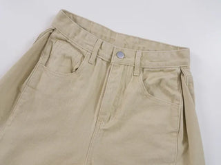 Simple Trendy Buckle Hem Long Pants