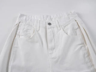 Simple Trendy Buckle Hem Long Pants