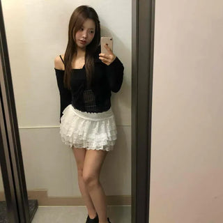 Slim Fit One-Shoulder Ribbed Long Sleeve Short Cardigan