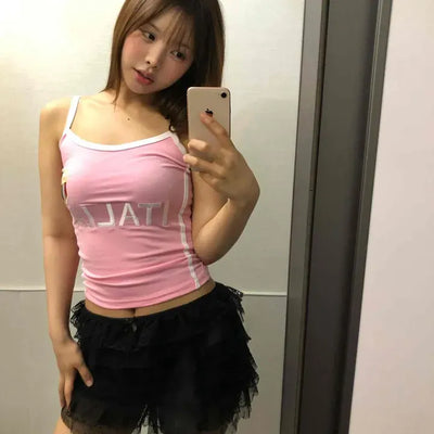 Frill See-through Tiered Short Shorts
