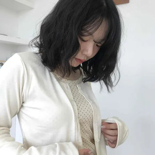 Regular Fit Dot Button Layered Long Sleeve T-shirt