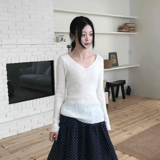 Dot Frill Flare A-Line Daily Midi Skirt