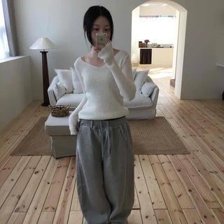 Loose Fit String Wide Cozy Long Pants