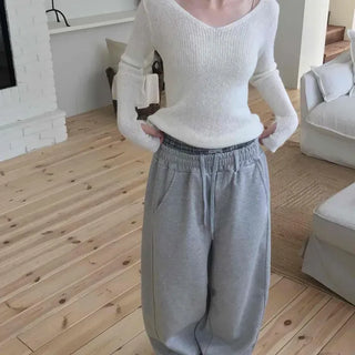 Loose Fit String Wide Cozy Long Pants