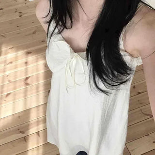 Cool French Frill Ribbon Slip Long Dress