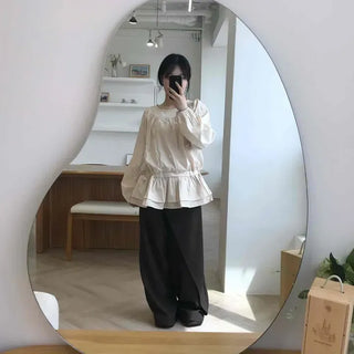 Loose-fit Wrap Button Wide Daily Slacks