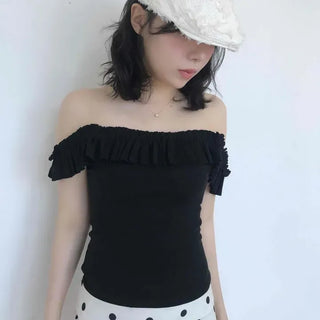 Dot Zipper Straight H-Line Daily Mini Skirt