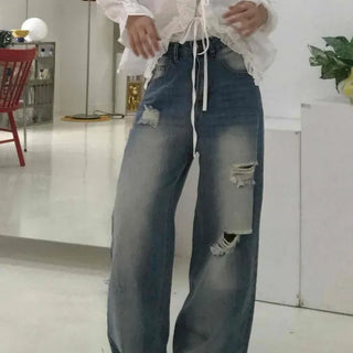 Comfort Distressed Denim Long Pants
