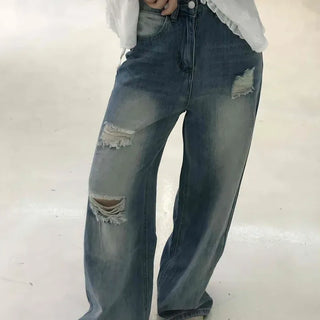 Comfort Distressed Denim Long Pants
