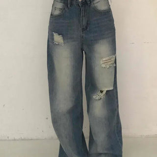 Comfort Distressed Denim Long Pants