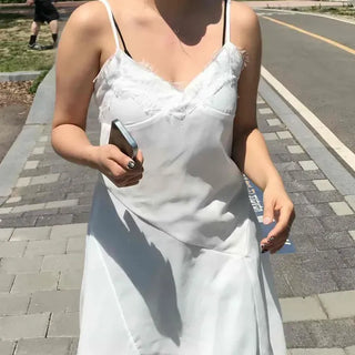 Relaxed Fit Frill Strap A-Line Sleeveless Mini Dress