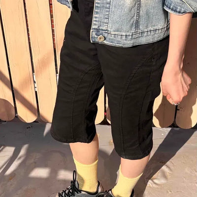Regular Fit Button Straight Casual Shorts