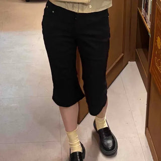 Regular Fit Button Straight Casual Shorts