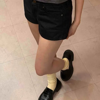 Regular Fit Washed Button Straight Daily Shorts