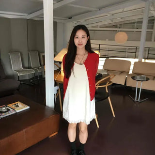 Loose-fit Plain Strap Sleeveless Daily Mini Dress