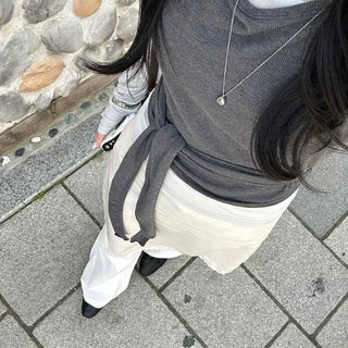 Slim Fit Plain String Wrap Daily Sleeveless