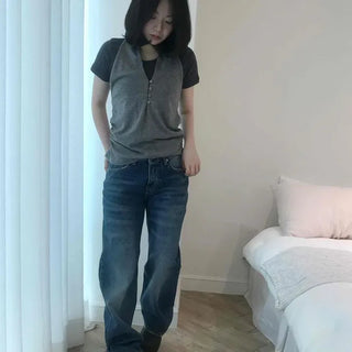 Regular Fit Washed Bootcut Casual Long Pants