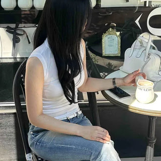 Slim Fit Fitted Plain Daily Sleeveless