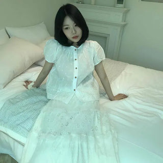 Frill Tiered A-Line Long Skirt