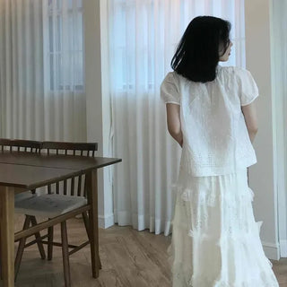 Frill Tiered A-Line Long Skirt