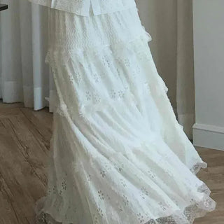 Frill Tiered A-Line Long Skirt