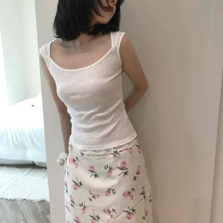 Slim Fit Plain Casual Daily Sleeveless