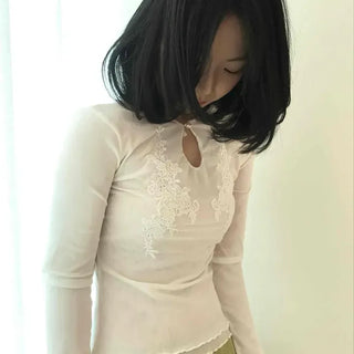 Slim Fit Daily Romantic Long Sleeve T-shirt