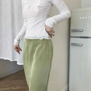 Slim Fit Daily Romantic Long Sleeve T-shirt