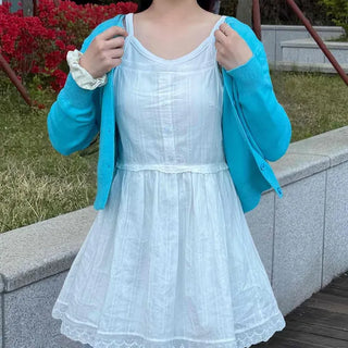 Strap Button A-Line Sleeveless Daily Mini Dress
