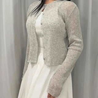 Slim Fit Plain Button Long Sleeve Daily Cardigan