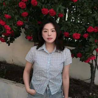 Regular Fit Check Button-Down Short Sleeve Daily Shirt