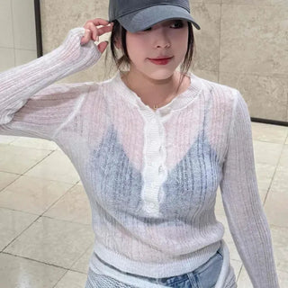 Regular Fit Plain Button Ribbed Long Sleeve