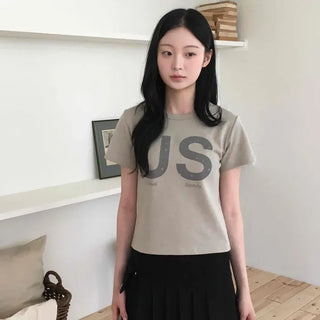 Boxy Fit Lettering Daily Short Sleeve T-shirt
