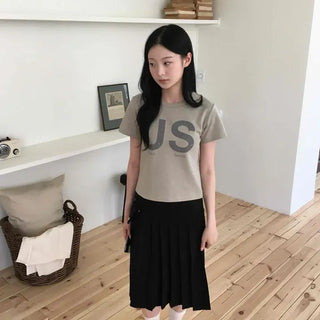 Boxy Fit Lettering Daily Short Sleeve T-shirt