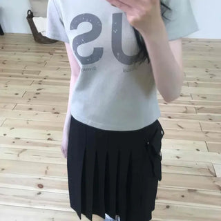 Boxy Fit Lettering Daily Short Sleeve T-shirt