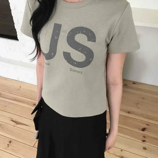 Boxy Fit Lettering Daily Short Sleeve T-shirt