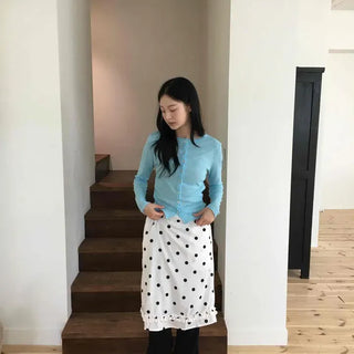 Wide Frill Casual Daily Long Pants