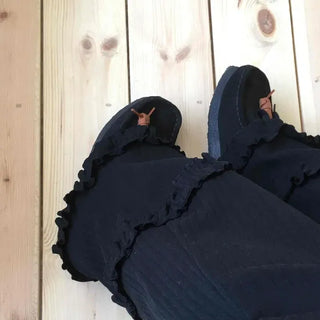 Wide Frill Casual Daily Long Pants