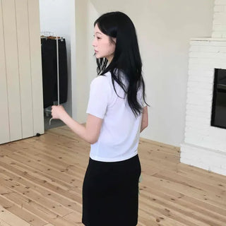 Loose Fit Boxy Fit Plain Daily Short Sleeve T-shirt