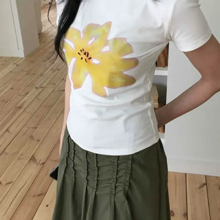Regular Fit Floral Daily Short Sleeve T-shirt