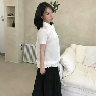 Shirred Tiered A-Line Daily Long Skirt