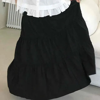 Shirred Tiered A-Line Daily Long Skirt